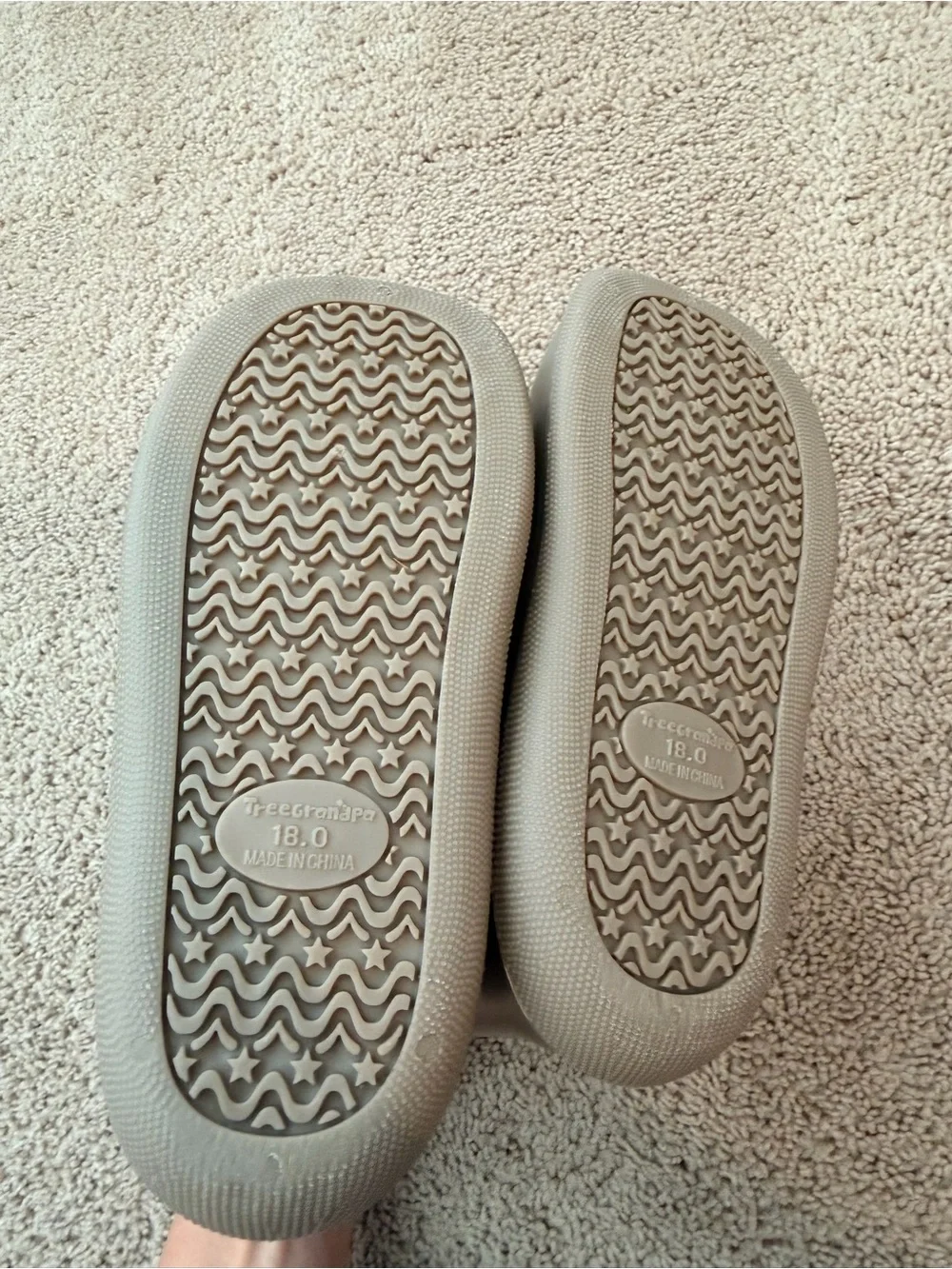 Tree Grandpa Kids Rain Boots Beige/Taupe Size 18.0/toddler 10 Waterproof Pull-On